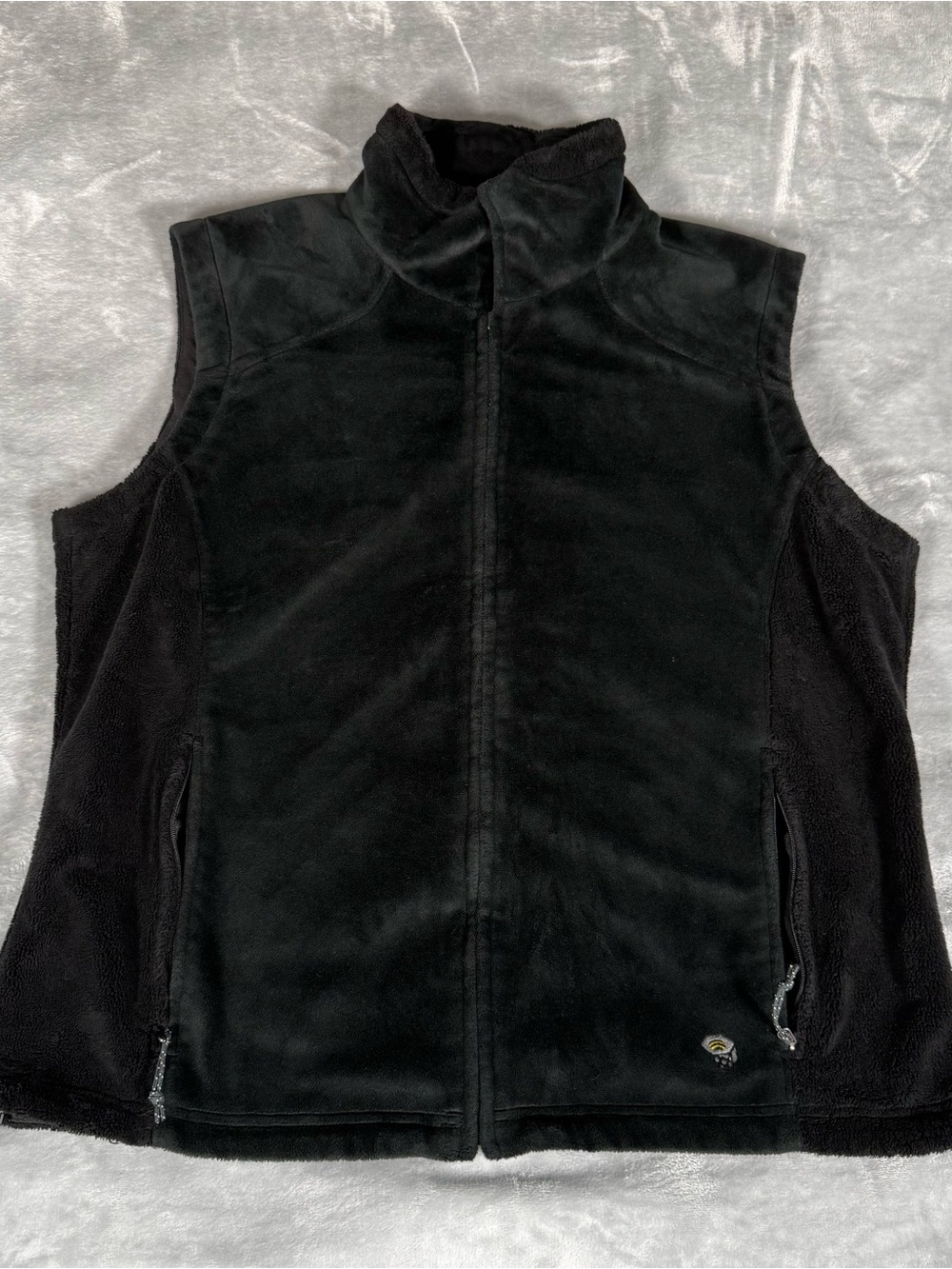 Mountain Hardwear Soft Fleece Vest Womens XL Full Zip Hiking Black